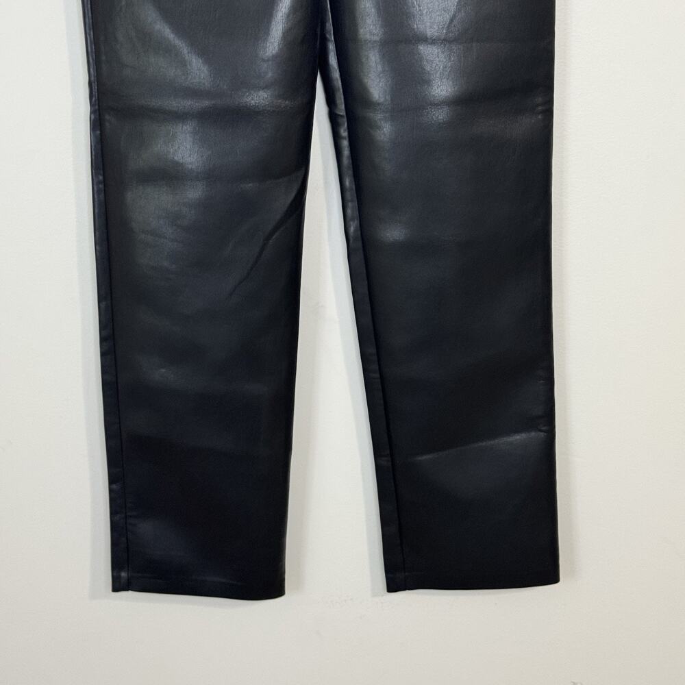 NWT Aritizia Wilfred The Melina Faux Leather Straight Pants Size 4 Black - Picture 5 of 14